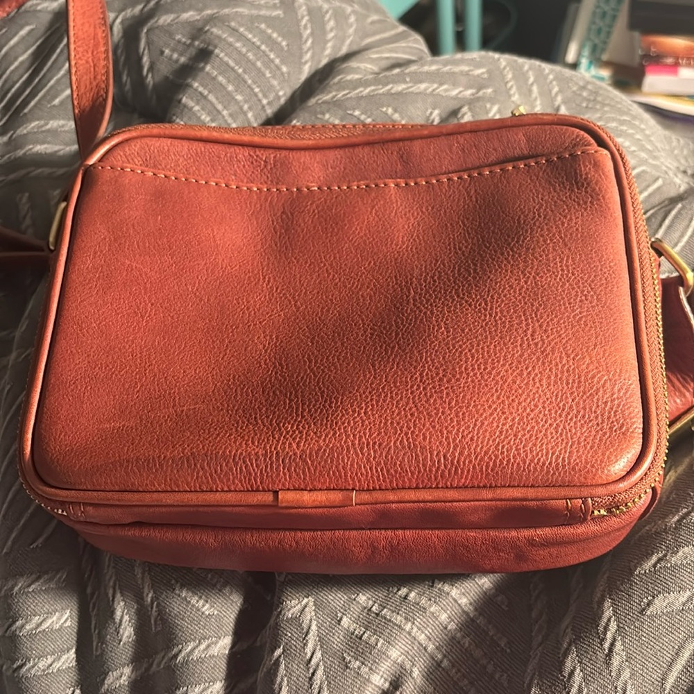Fossil Brown Leather Crossbody Bag